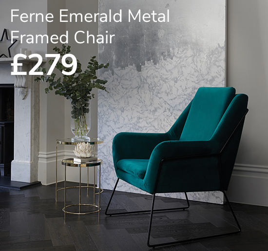 Ferne Emerald Metal Framed Chair